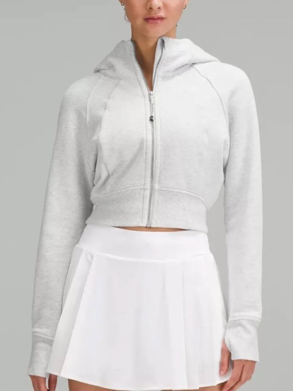 Lululemon Scuba Full-Zip Cropped Hoodie Size 2 - Heather Grey | Sz: 6